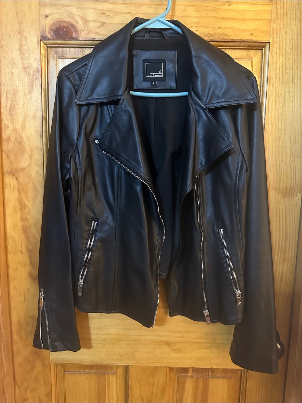 Lilly and Lottie Faux Black Leather Moto Jacket